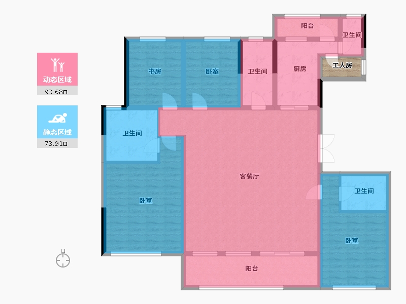 河南省-郑州市-名门紫园-153.16-户型库-动静分区