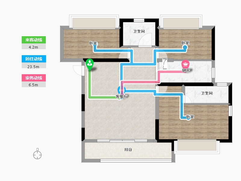 湖北省-孝感市-孝感保利香颂-92.00-户型库-动静线