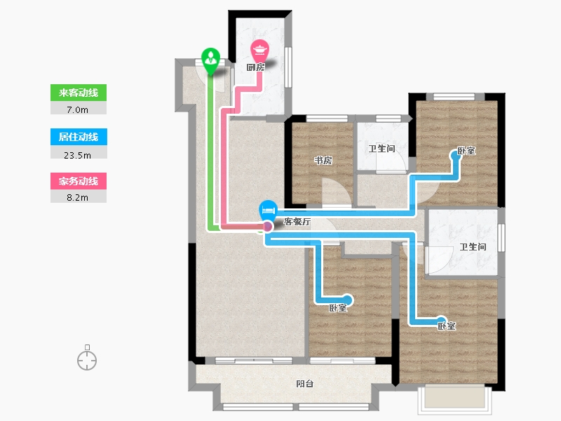 湖北省-武汉市-新城桃李郡-104.00-户型库-动静线