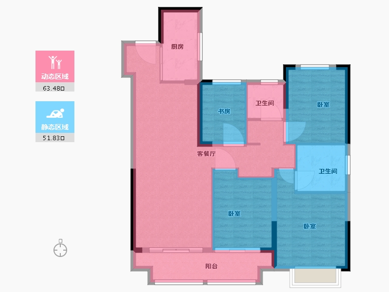 湖北省-武汉市-新城桃李郡-104.00-户型库-动静分区