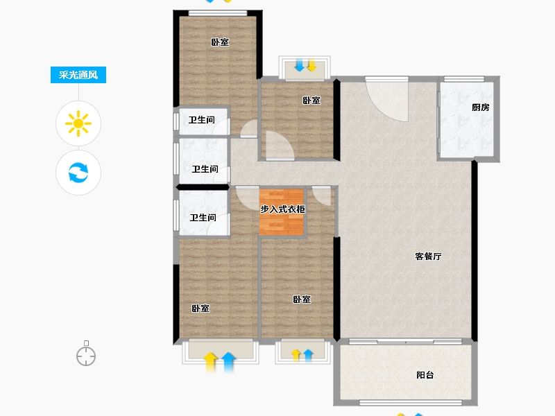 广东省-汕头市-天悦湾-158.00-户型库-采光通风