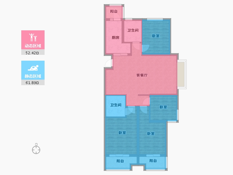 山西省-太原市-太原恒大滨河府-101.83-户型库-动静分区