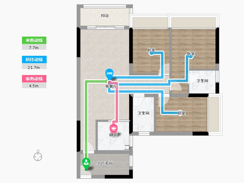 广东省-佛山市-创雄华府-78.80-户型库-动静线