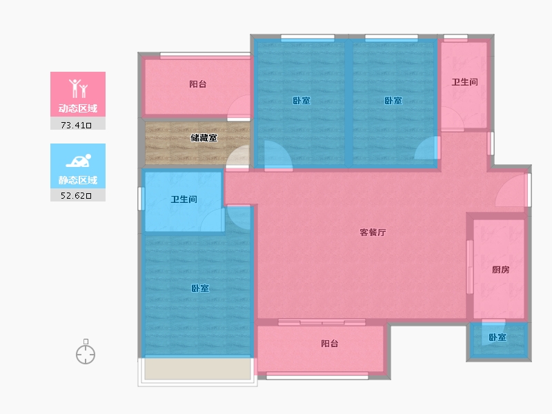 广东省-汕头市-雅居乐御宾府-118.22-户型库-动静分区