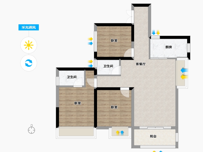 湖北省-孝感市-城际温哥华-82.08-户型库-采光通风