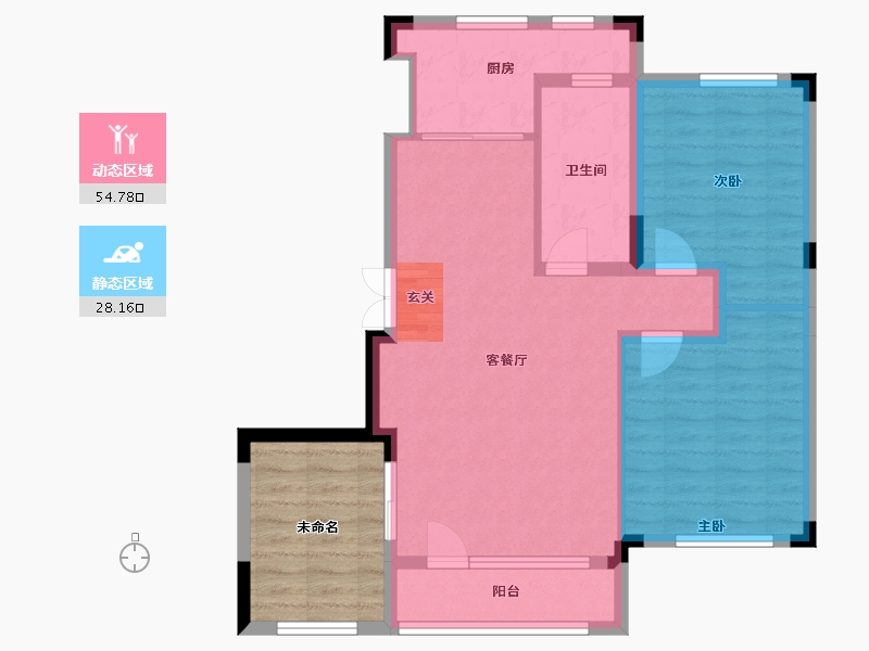 吉林省-长春市-中国铁建国际花园-83.58-户型库-动静分区