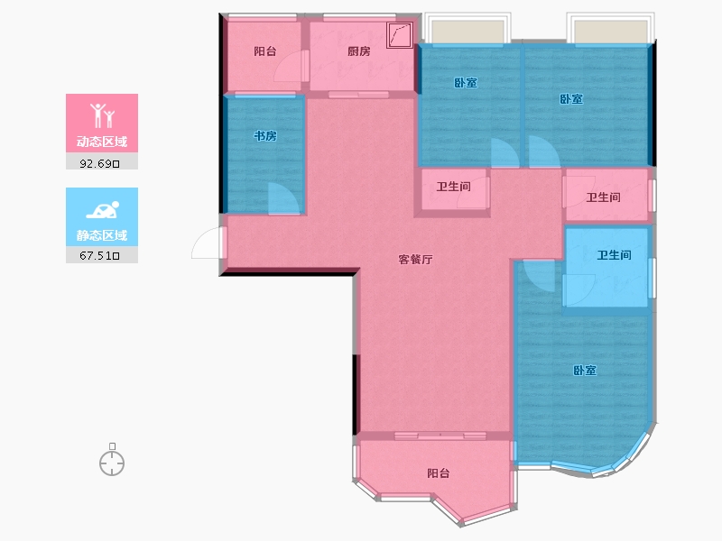 广东省-佛山市-合生君景-145.00-户型库-动静分区