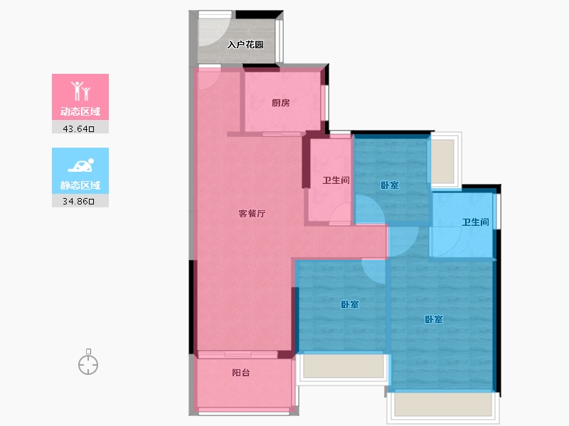 广东省-广州市-佛山时代天韵-74.00-户型库-动静分区