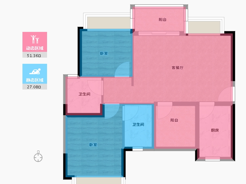 广东省-佛山市-宏宇景裕豪园-70.00-户型库-动静分区