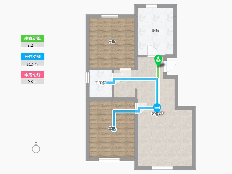 吉林省-长春市-豪邦四季经典荣域-61.73-户型库-动静线