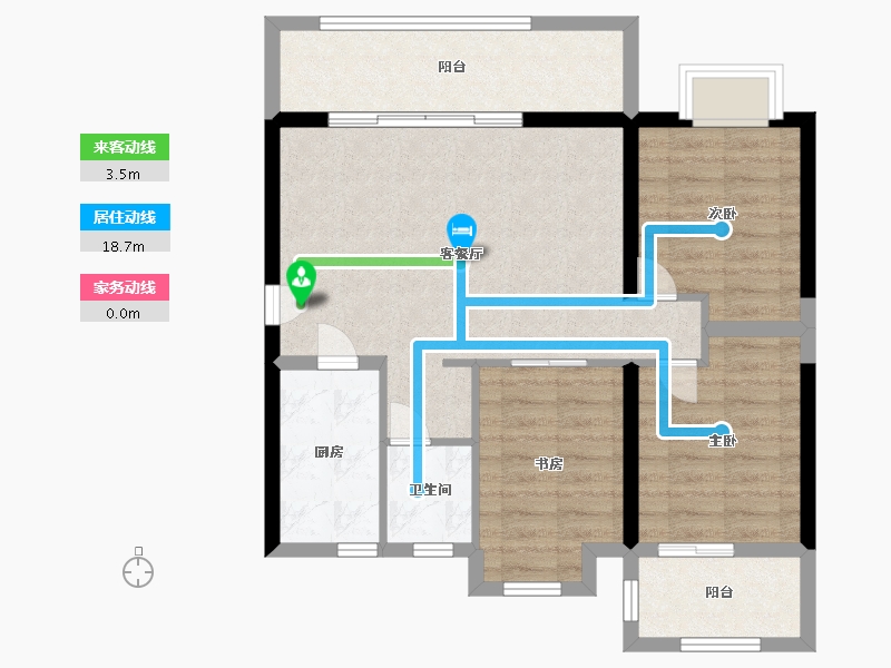 湖南省-长沙市-建发•中央公园-76.00-户型库-动静线