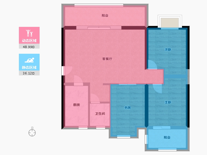 湖南省-长沙市-建发•中央公园-76.00-户型库-动静分区