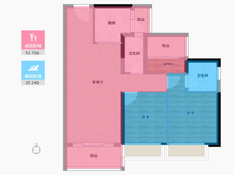 广东省-佛山市-碧桂园活力城-69.09-户型库-动静分区