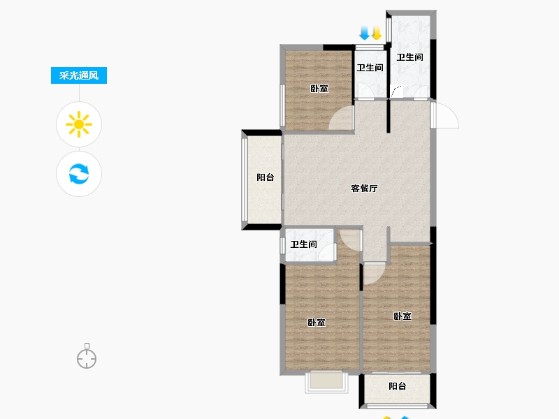 河南省-安阳市-银杏广场-112.00-户型库-采光通风