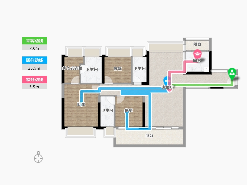 广东省-广州市-奥园锦江国际新城御峰-106.53-户型库-动静线