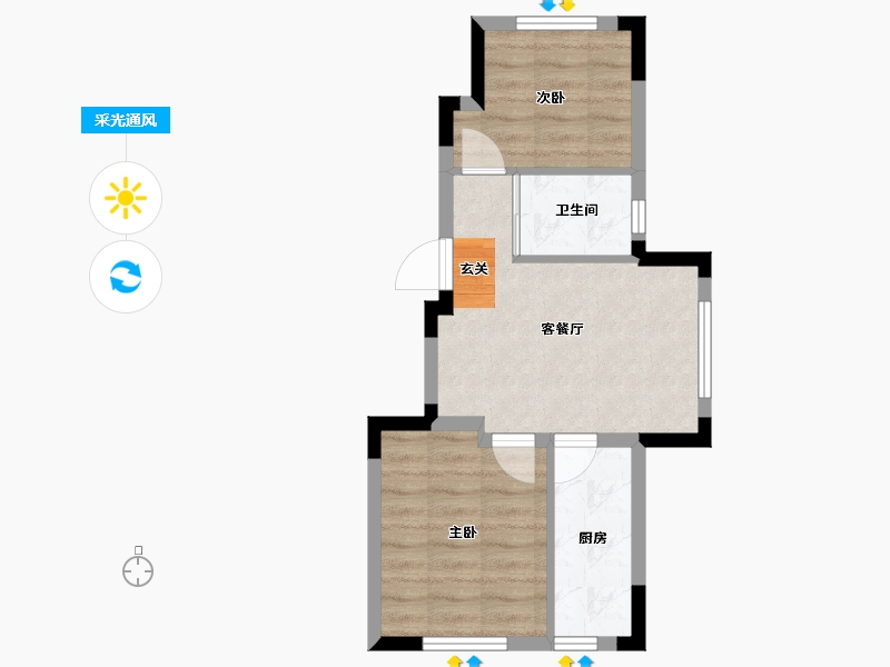 吉林省-长春市-东安白金洋房-43.04-户型库-采光通风