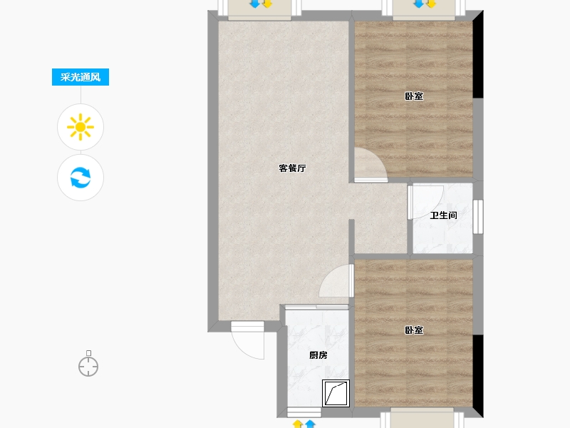 湖南省-株洲市-型格U公馆-50.29-户型库-采光通风