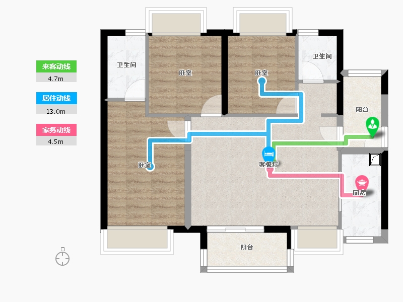 广东省-佛山市-时代倾城（鹤山）-74.34-户型库-动静线