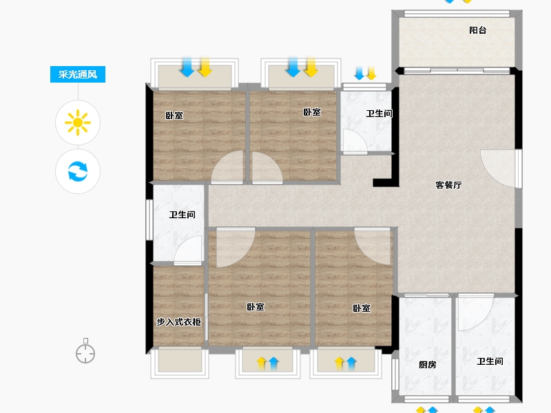 广东省-汕头市-天悦湾-115.00-户型库-采光通风