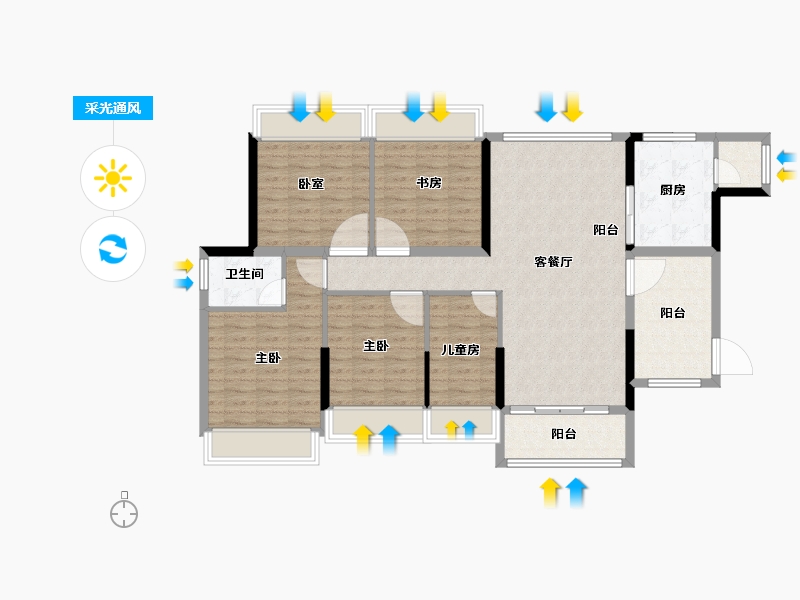 广东省-肇庆市-鸿益幸福湖畔-114.87-户型库-采光通风