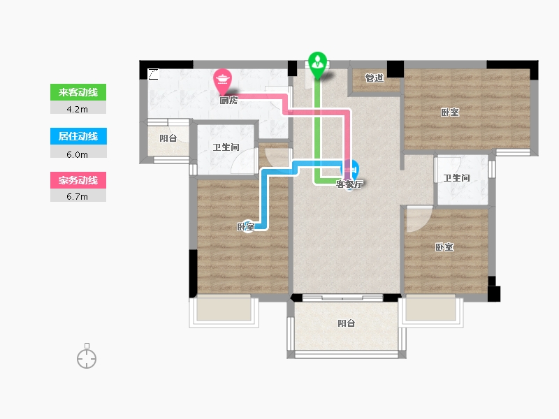 广东省-江门市-星福尚岭新筑-78.19-户型库-动静线