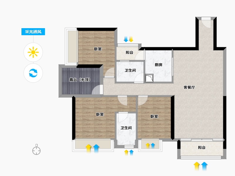 广东省-广州市-三水冠军城-96.77-户型库-采光通风