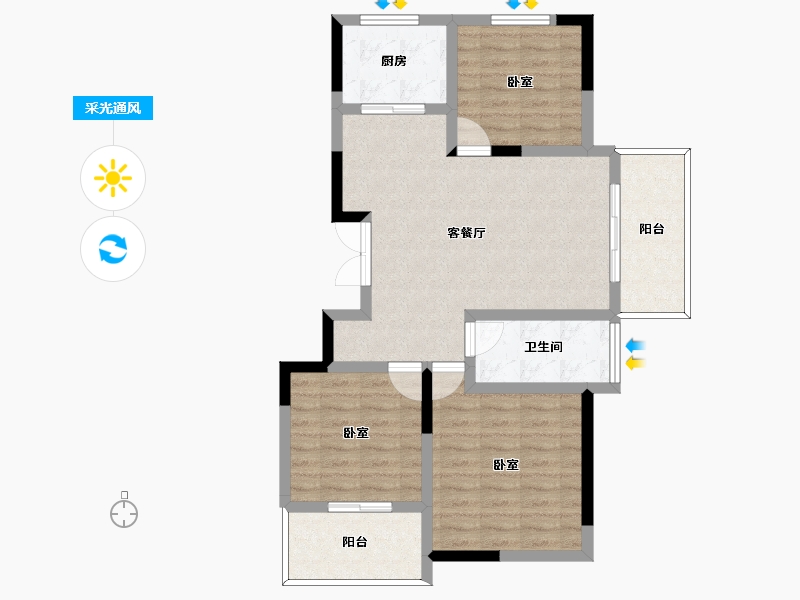 河南省-周口市-大兴第一城-84.31-户型库-采光通风