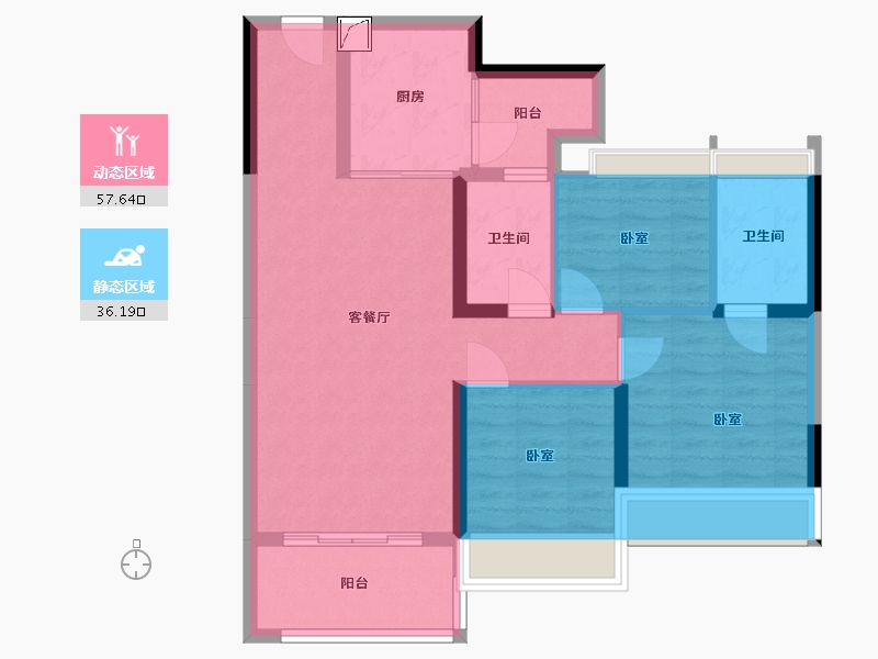 湖北省-十堰市-丹江口碧桂园-83.81-户型库-动静分区