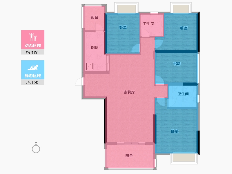 广东省-佛山市-富力西江十号-113.10-户型库-动静分区