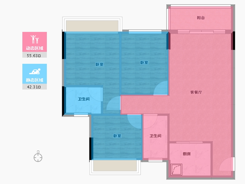 广东省-湛江市-中盛祈和公寓-89.00-户型库-动静分区