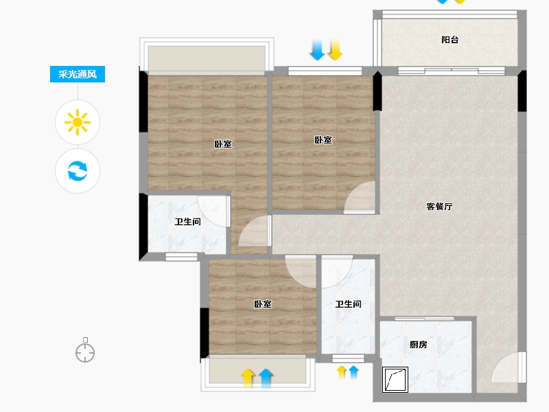 广东省-湛江市-中盛祈和公寓-89.00-户型库-采光通风