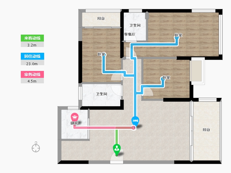 湖南省-怀化市-嘉丰广场-99.90-户型库-动静线