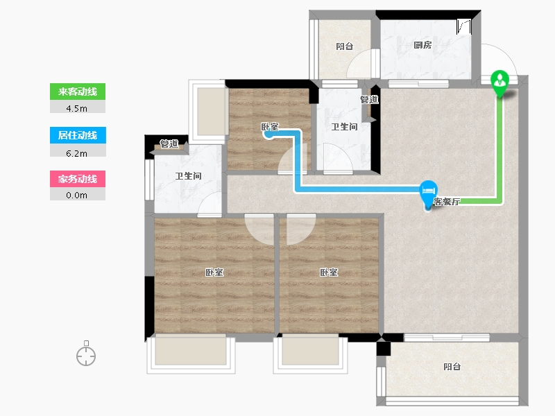 广东省-梅州市-建达欣悦国际-70.96-户型库-动静线