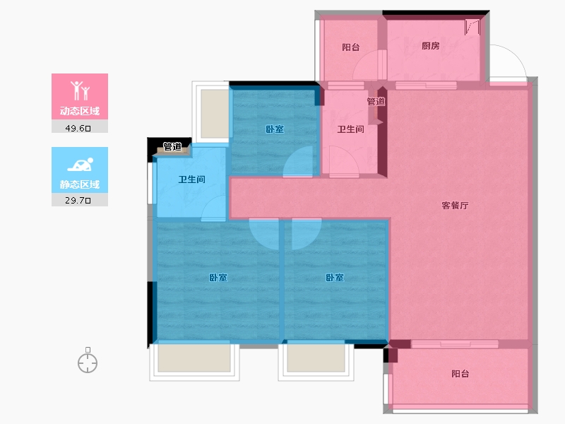 广东省-梅州市-建达欣悦国际-70.96-户型库-动静分区