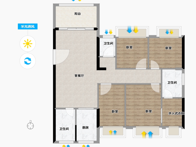 广东省-汕头市-天悦湾-110.93-户型库-采光通风