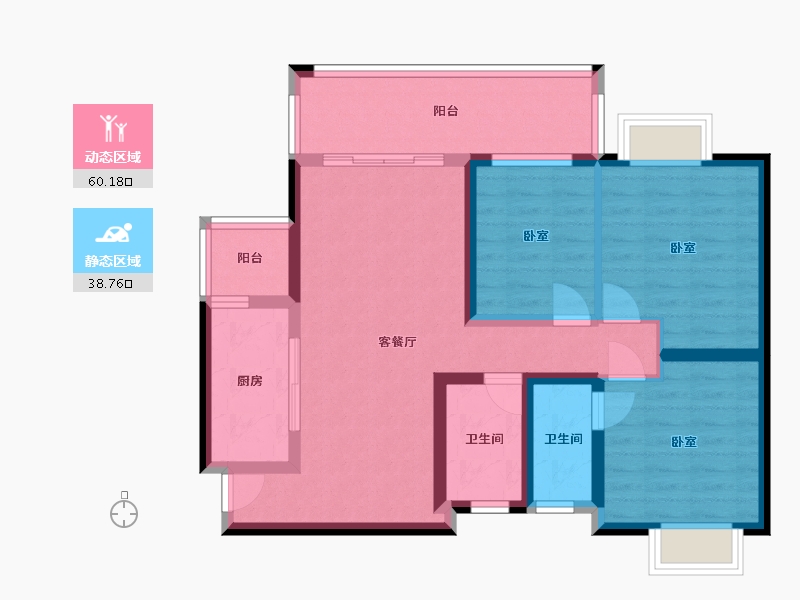 湖北省-十堰市-神定澜湾-87.00-户型库-动静分区