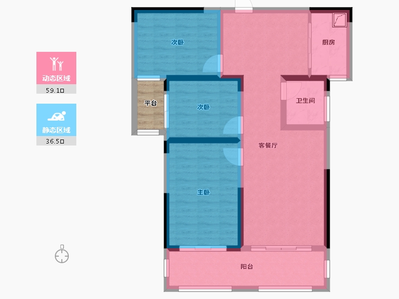 湖南省-湘潭市-天元广场·玺园-87.94-户型库-动静分区