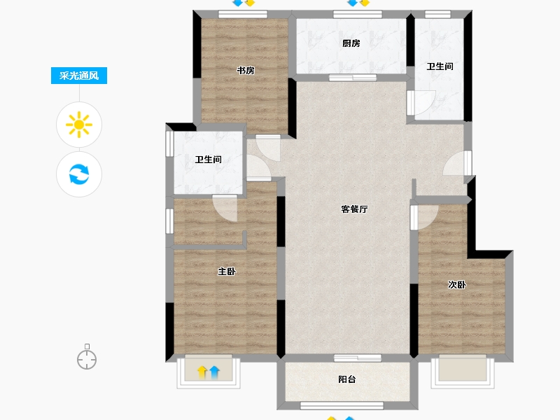 吉林省-长春市-华润置地万象府-97.79-户型库-采光通风