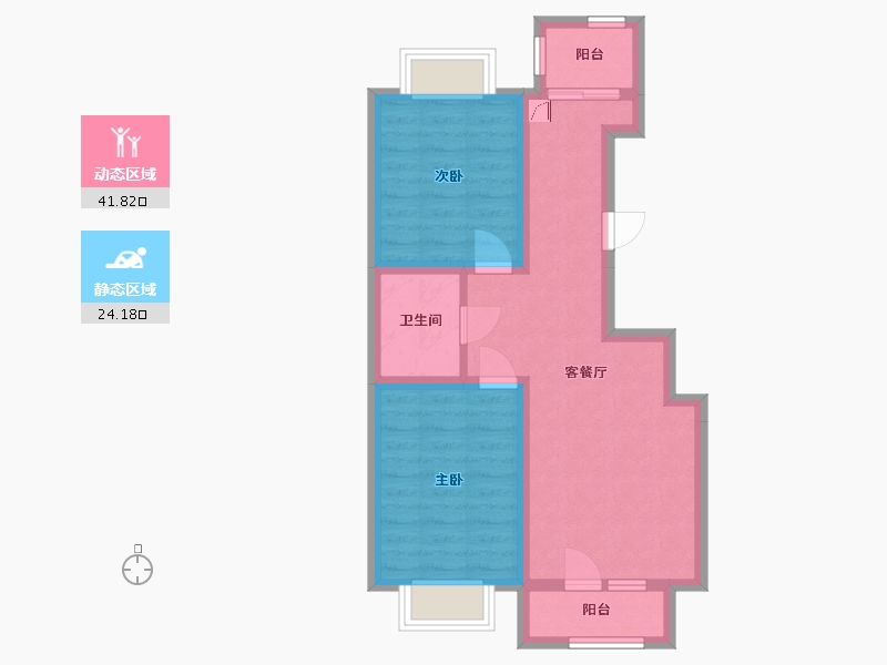 吉林省-长春市-新星宇摩登公园-57.59-户型库-动静分区