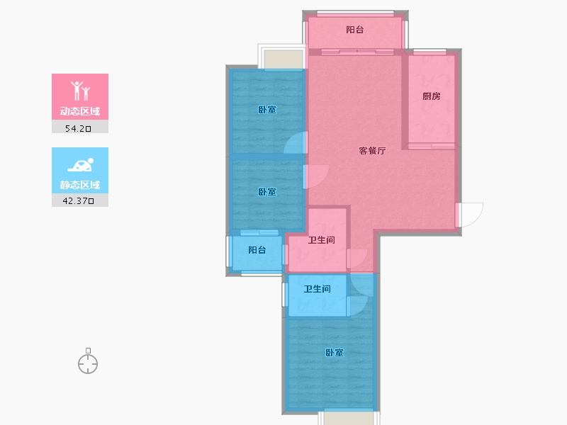 湖南省-怀化市-橡树湾-86.41-户型库-动静分区