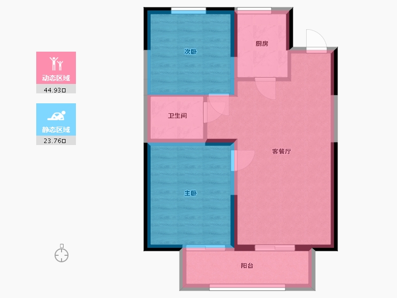 吉林省-长春市-新星宇摩登公园-61.45-户型库-动静分区