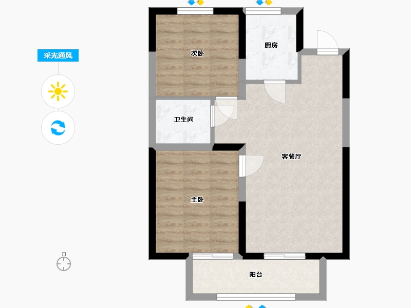 吉林省-长春市-新星宇摩登公园-61.45-户型库-采光通风