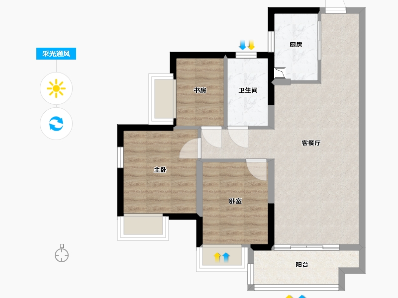 广东省-广州市-融创清城首府-68.00-户型库-采光通风