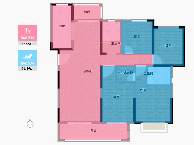 湖南省-长沙市-世茂璀璨天城-125.00-户型库-动静分区