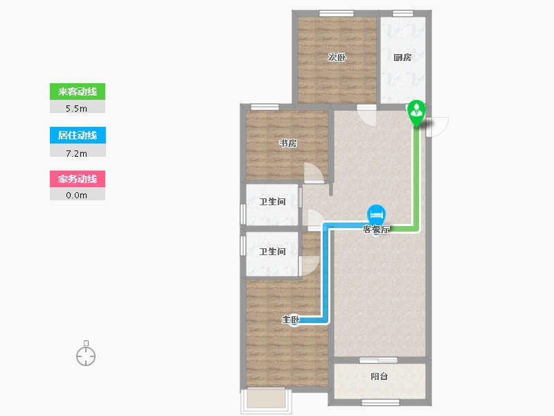 山东省-潍坊市-新力帝泊湾-92.79-户型库-动静线