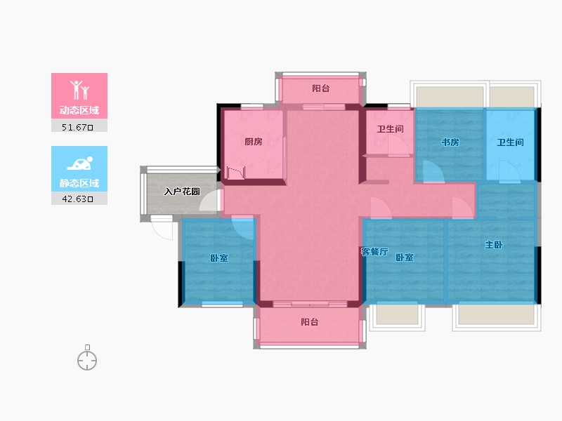 广东省-广州市-融创清城首府-87.23-户型库-动静分区