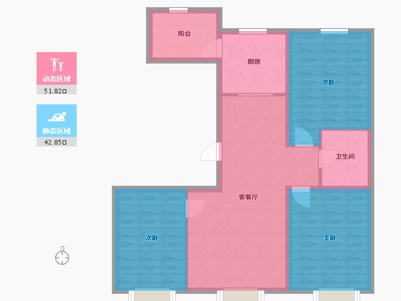 吉林省-长春市-万晟和府-85.00-户型库-动静分区