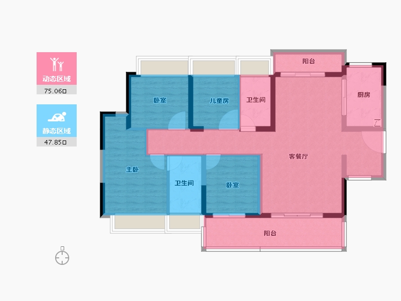 广东省-肇庆市-方圆滨江一号-110.00-户型库-动静分区