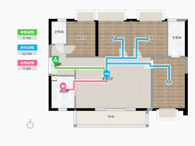 广东省-广州市-时代家·星荟-102.24-户型库-动静线