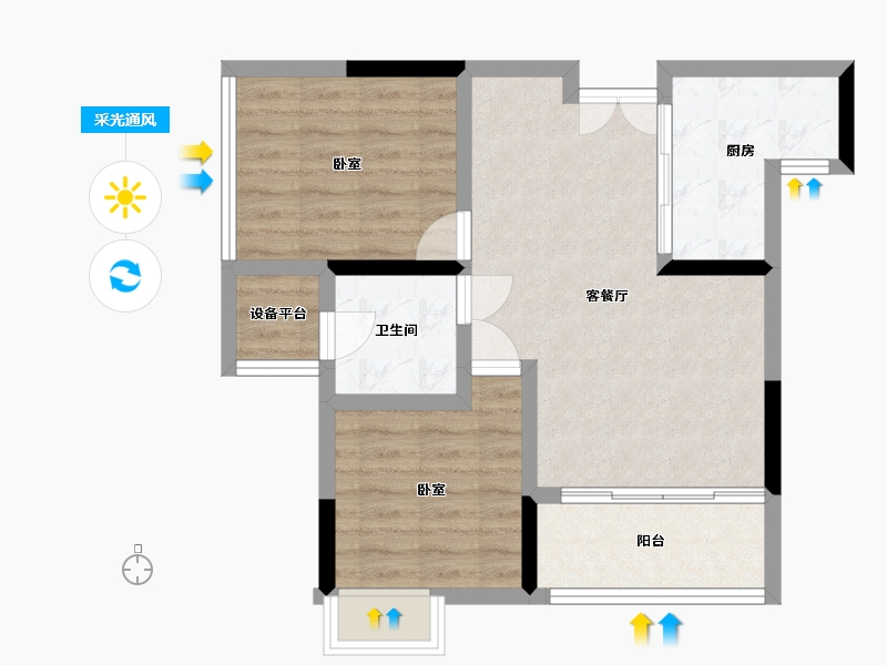 湖北省-十堰市-汇霖·智慧城-63.11-户型库-采光通风